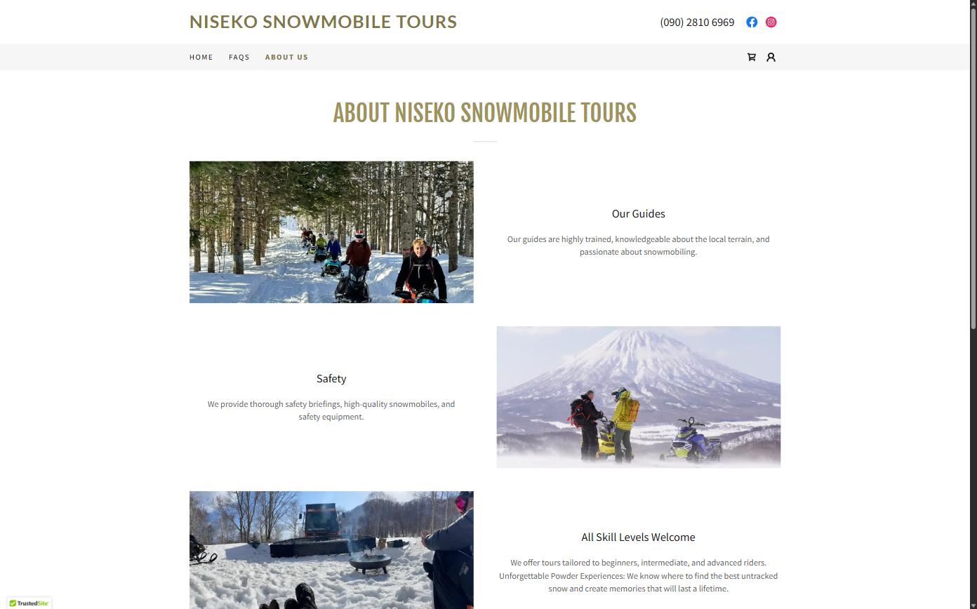 Group riding snowmobiles through a snowy forest trail